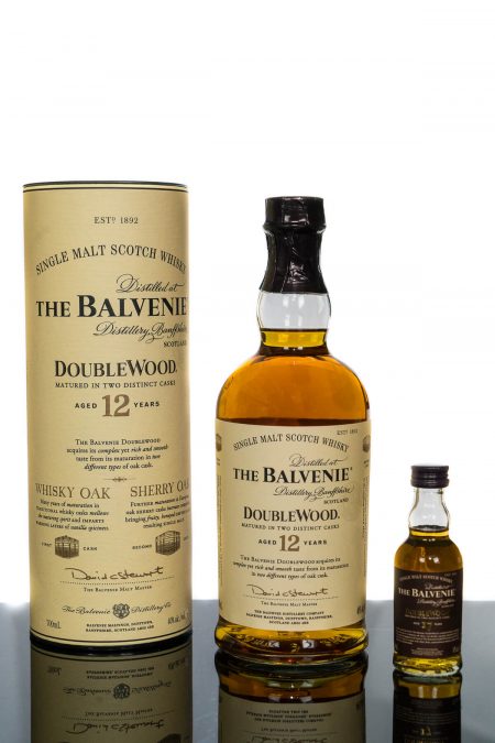 The Balvenie Aged 12 Years Doublewood Speyside Single Malt Scotch Whisky PLUS Balvenie 17YO Miniature