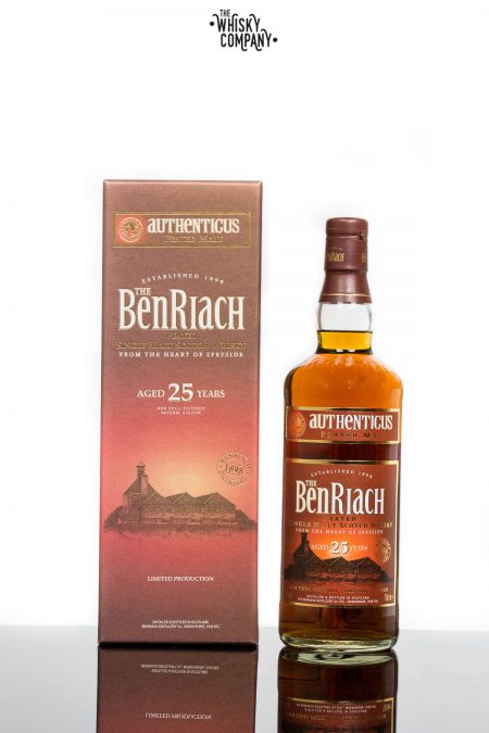 BenRiach Aged 25 Years Authenticus Peated Speyside Single Malt Scotch Whisky (700ml)