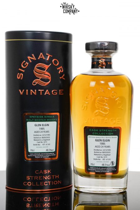 Glen Elgin 1995 Aged 24 Years Cask Strength Speyside Single Malt Scotch Whisky – Signatory Vintage (700ml)