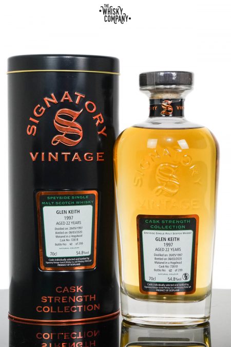 Glen Keith 1997 Aged 22 Years Cask Strength Speyside Single Malt Scotch Whisky - Signatory Vintage (700ml)