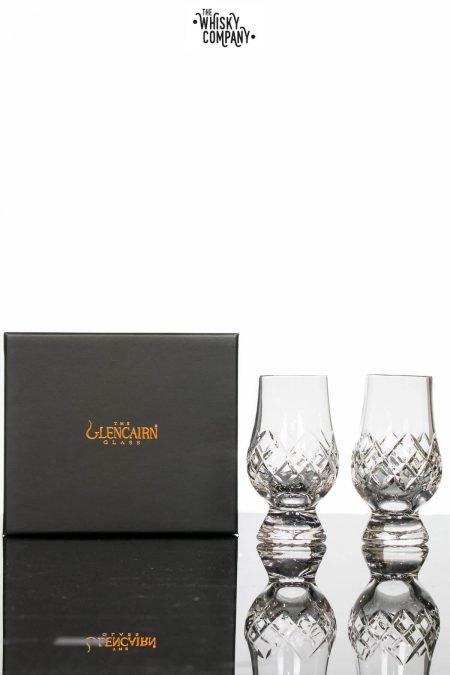Glencairn Cut Crystal "Hatch" Two Whisky Tasting Glasses In Presentation Box