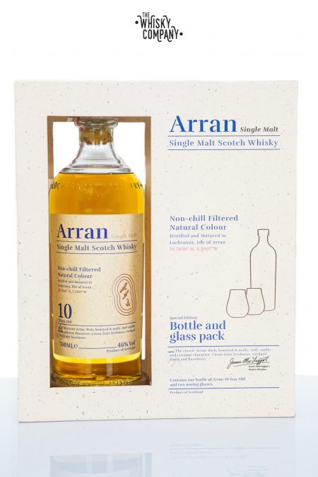 Arran 10 Years Old Island Single Malt Scotch Whisky Glass Pack (700ml)