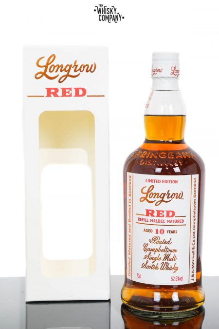 Longrow Red Aged 10 Years Refill Malbec Cask Matured Peated Campbeltown Single Malt Scotch Whisky (700ml)