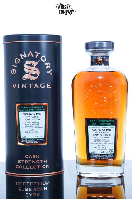 Auchroisk 1996 Aged 26 Years Cask Strength Single Malt Scotch Whisky - Signatory Vintage (700ml)