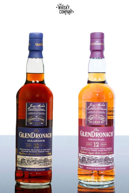 GlenDronach Aged 18 Years Allardice and Aged 12 Years Old Highland Single Malt Scotch Whisky (700ml)